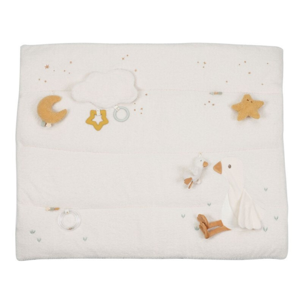 Alfombra de juegos y actividades Little Dutch con ganso, luna y estrellas para bebé