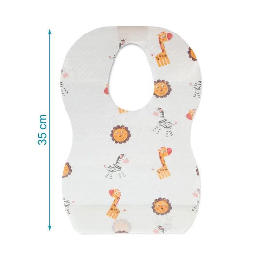Bavoir jetable pour bébé, 35 cm, à motif animalier