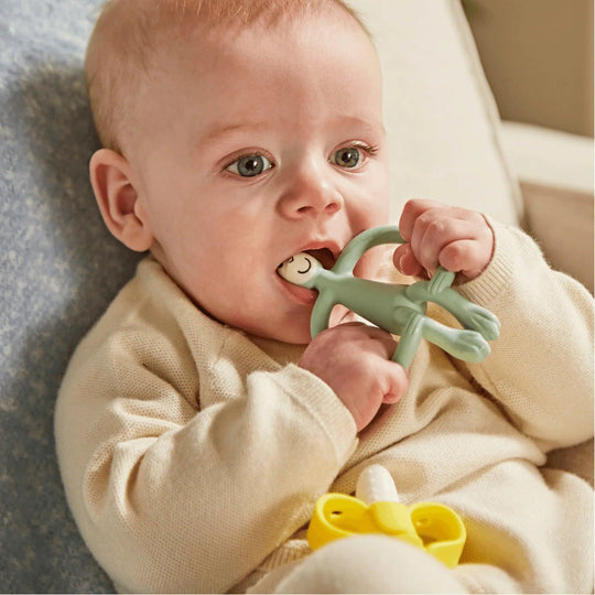 Dentizione per neonati Matchstick Monkey in silicone, ideale per lenire le gengive