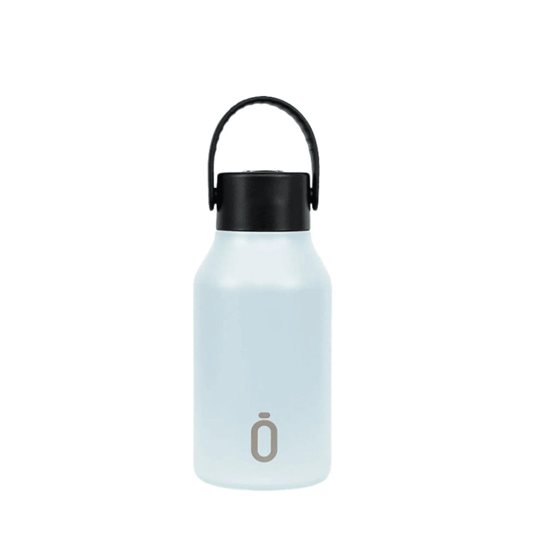 Botella térmica infantil de acero inoxidable azul claro con tapa fácil de abrir – ideal para niños – marca runbott