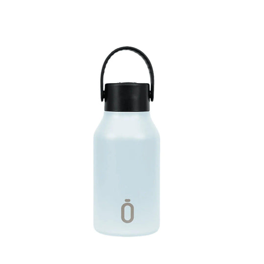 Bouteille isotherme enfant en acier inoxydable bleu clair avec couvercle à ouverture facile – idéale pour les enfants – marque runbott