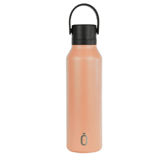 Bouteille isotherme Runbott Peach en acier inoxydable avec couvercle et poignée noirs – Réutilisable et écologique – 600 ml