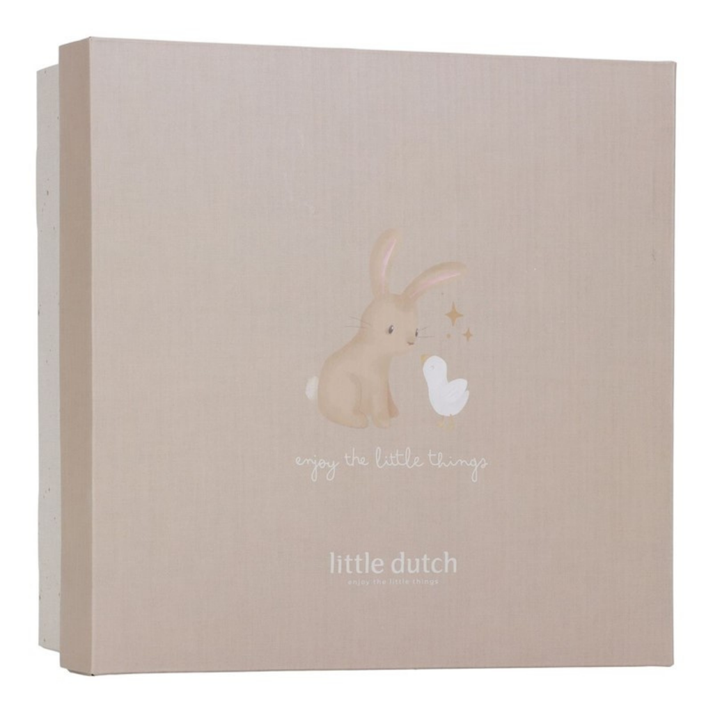 Caja de regalo para bebé Little Dutch con diseño de conejo y ganso enjoy the little things