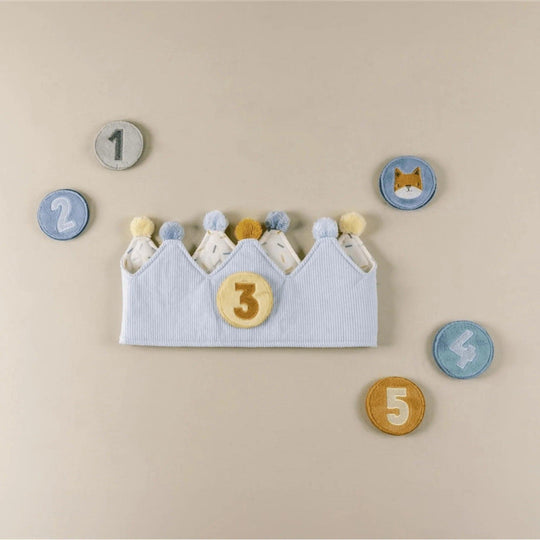 Couronne d'anniversaire Bleue - vue frontale | Little Dutch