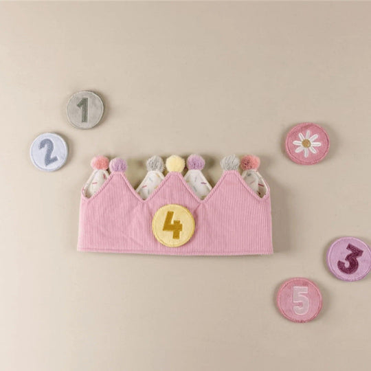 Couronne d'anniversaire Rose - chiffres interchangeables | Little Dutch