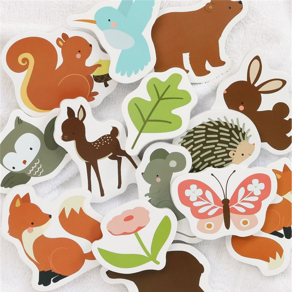dibujos de los animales del bosque para jugar en la bañera