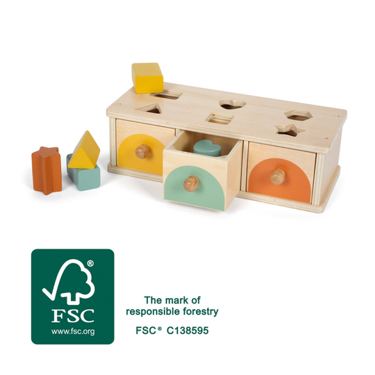 Montessori sorting game with drawers - wooden drawers | Legler
