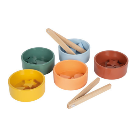 Montessori sorting game with tongs - coloured pieces | Legler