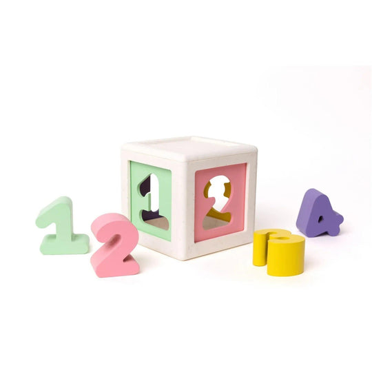 Cube à empiler éducatif avec chiffres et pièces colorées pour l'apprentissage des enfants