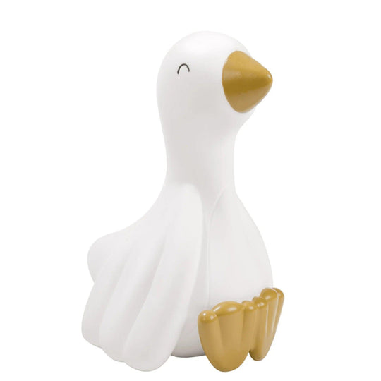 Children's lamp in the shape of a white duck with gold details, from the Little Dutch brand, perfect for decorating children's rooms