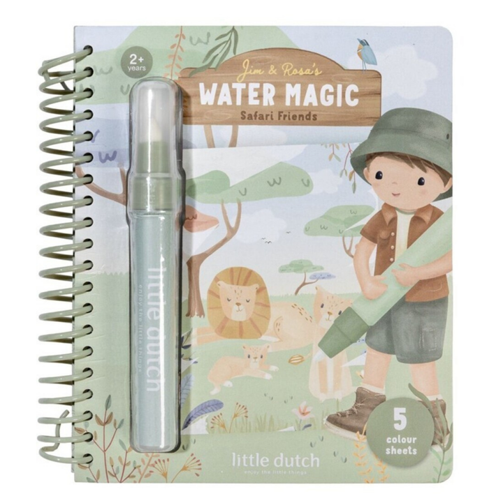 Libro mágico para colorear con agua Jim Safari de Little Dutch, imagen 1