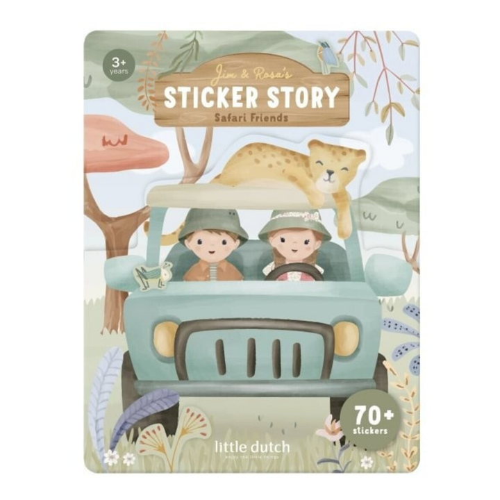 Libro de pegatinas Safari Friends de Little Dutch, imagen 1