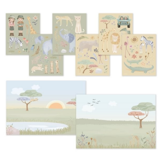 Libro de pegatinas Safari Friends de Little Dutch, imagen 2
