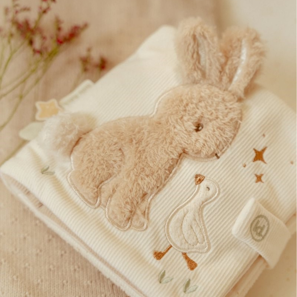 Libro de tela sensorial Little Dutch con ganso bordado para bebés