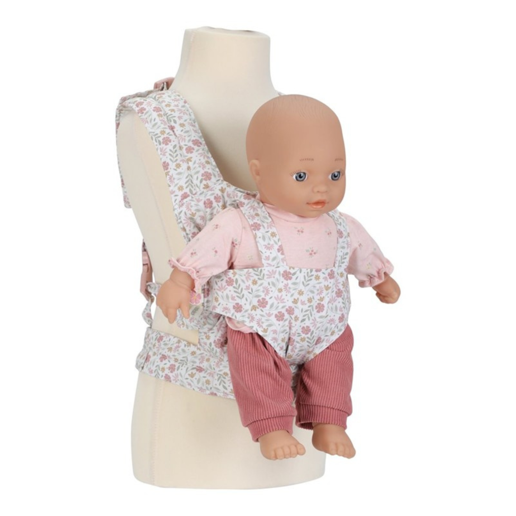 Portabebés para muñeca Little Dutch con estampado floral rosa, ideal para juego de imitación infantil