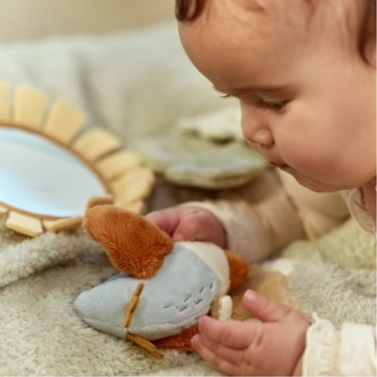 Detail of the Safari Friends play mat for baby