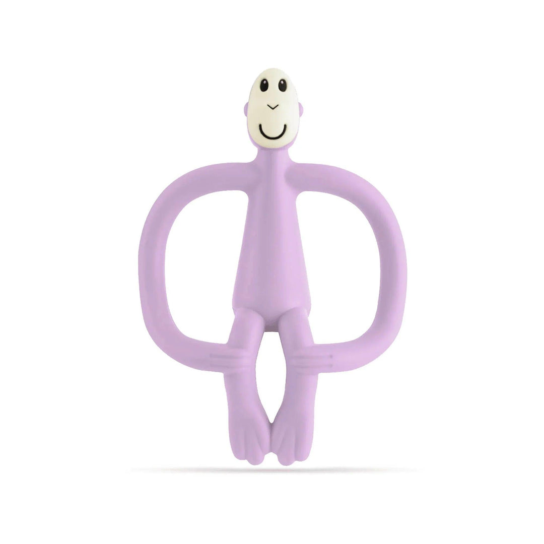 Anneau de dentition Matchstick Monkey en lilas, en silicone approuvé par la FDA, sans BPA et avec protection antimicrobienne