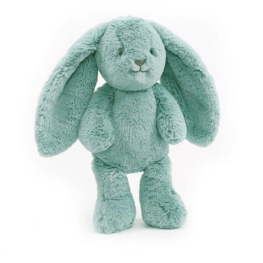 peluche de conejo color menta con orejas largas de pie ideal como juguete infantil