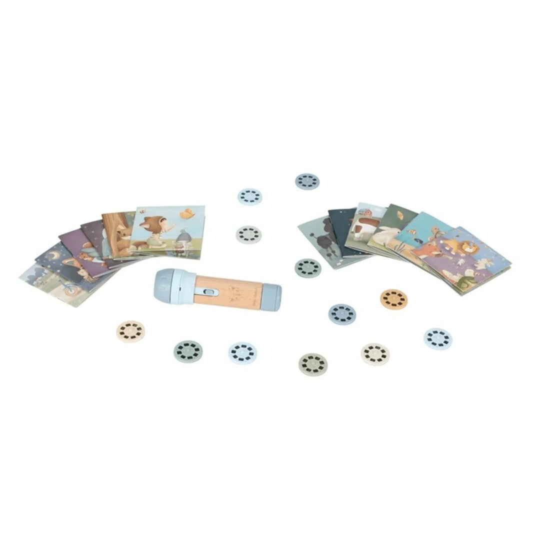 Ensemble projecteur d'histoires pour enfants avec lampe de poche et disques d'histoires illustrés, idéal pour l'heure du coucher