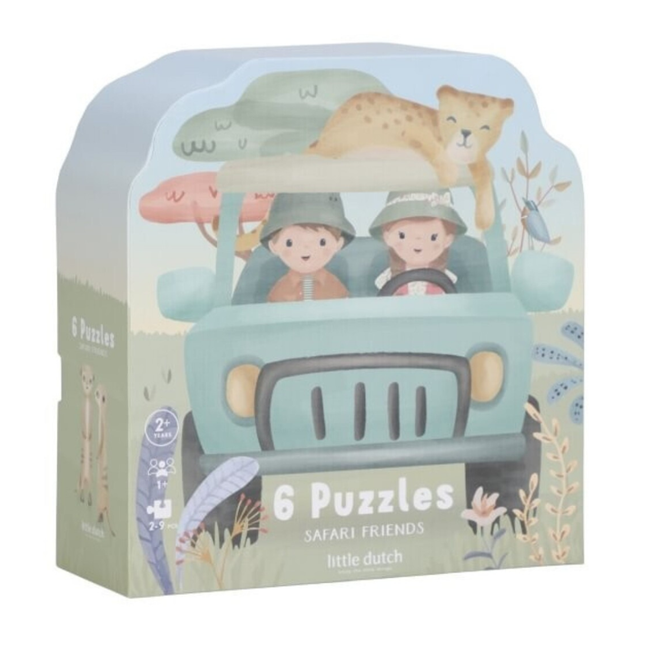 Set de seis puzles Safari Friends de Little Dutch, imagen 1