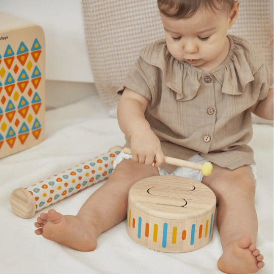 Wooden solid drum - detail | PlanToys