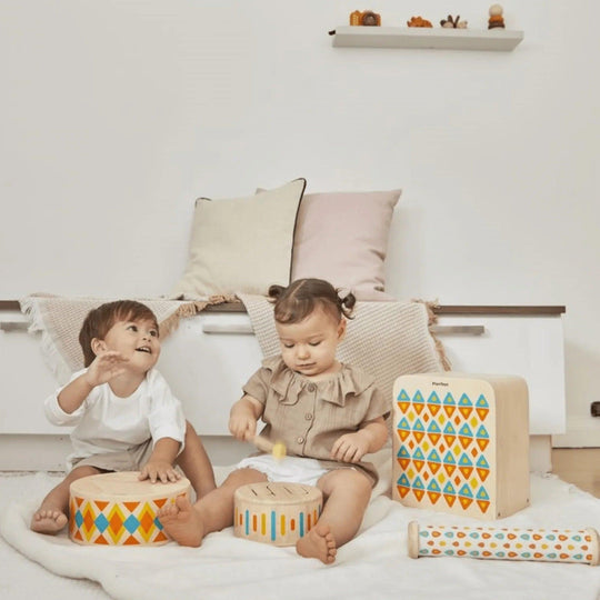 Wooden solid drum - in use | PlanToys