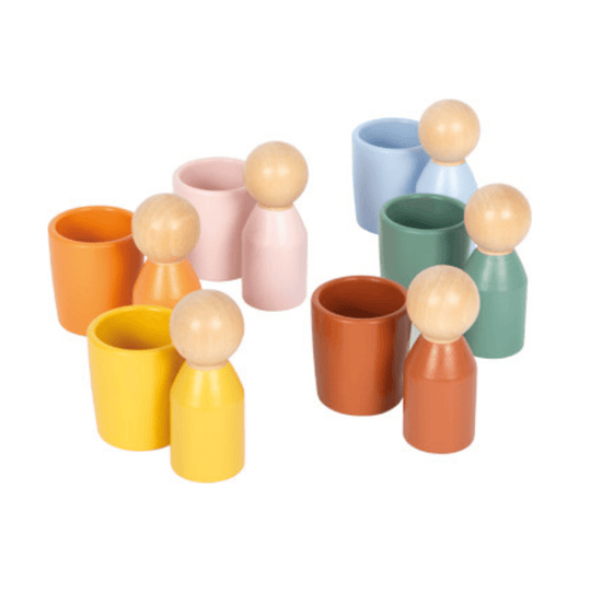Montessori Sorting Cups with Shapes - complete set | Bimbi Montessori