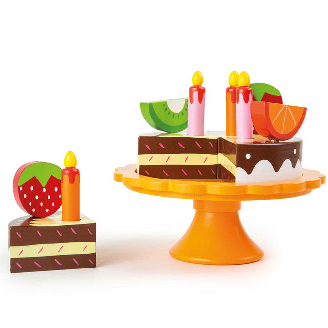 juego simbólico de tarta de cumpleaños