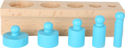 Cilindros Montessori en color azul
