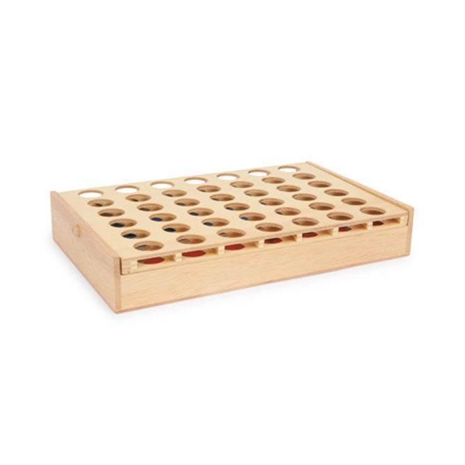 gioco di fila di quattro in legno
