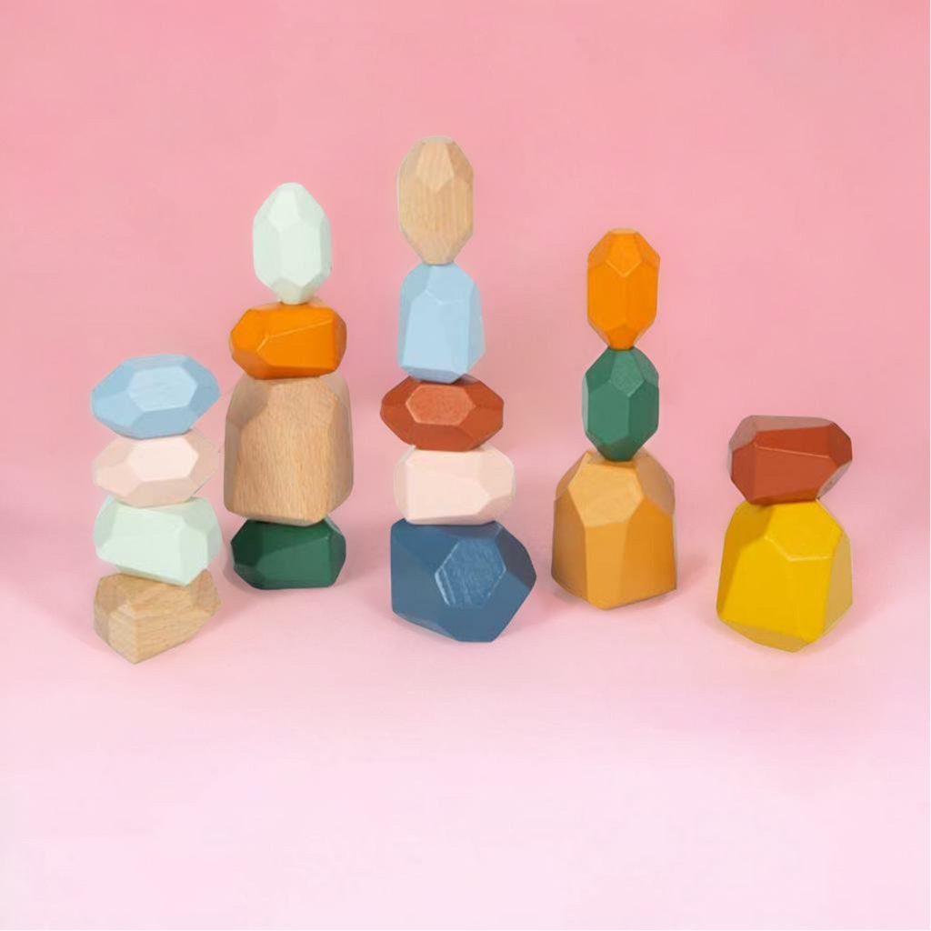 Pedras de equilibrio de distinto color