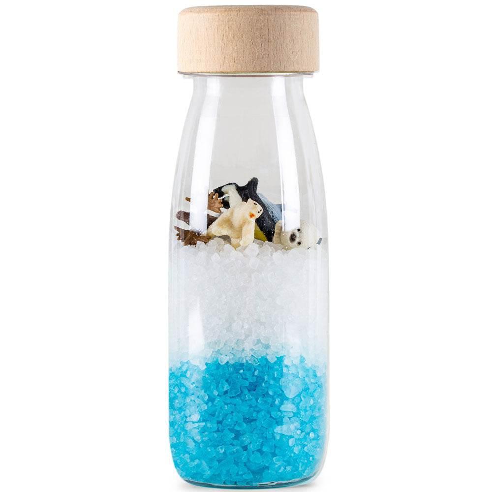 Botella sensorial con animales polares.