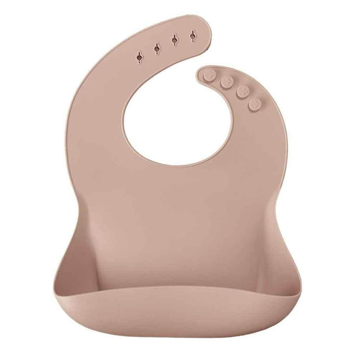 Babero de silicona perfecto para ir al cole de color rosa