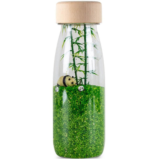 Botella sensorial con panda
