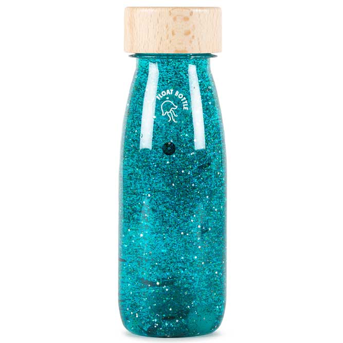 Botella sensorial color turquesa