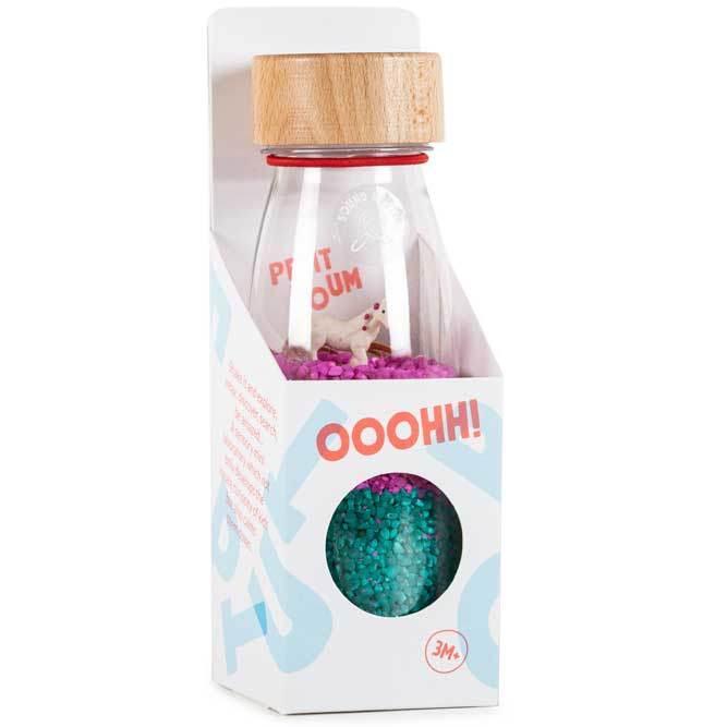 Bouteille sensorielle Licorne dans sa boîte