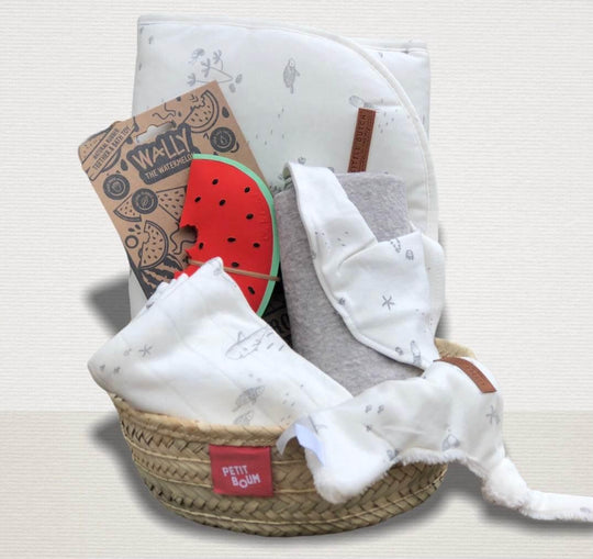 Canastilla regalo Ocean White mediana | Bimbi Montessori