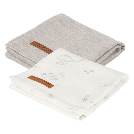 Canastilla regalo Ocean White mediana - detalle | Bimbi Montessori