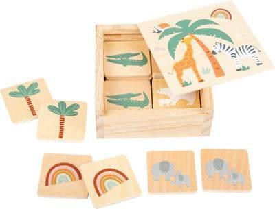 Gioco di memoria in legno con animali del safari, ideale per i più piccoli e per la stimolazione cognitiva
