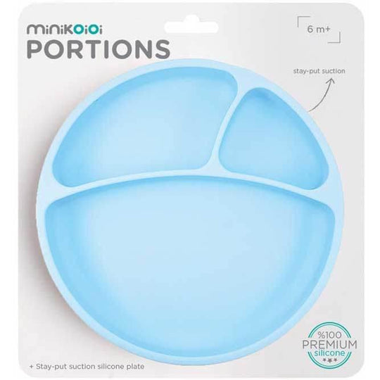 Plato de silicona con porciones para bebé - azul, vista adicional | Minikoioi
