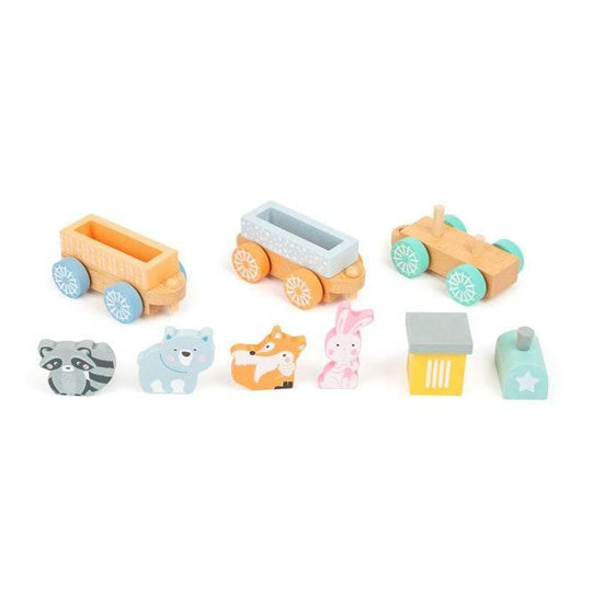 Set di trenini in legno per bambini, giocattolo educativo Montessori ecologico