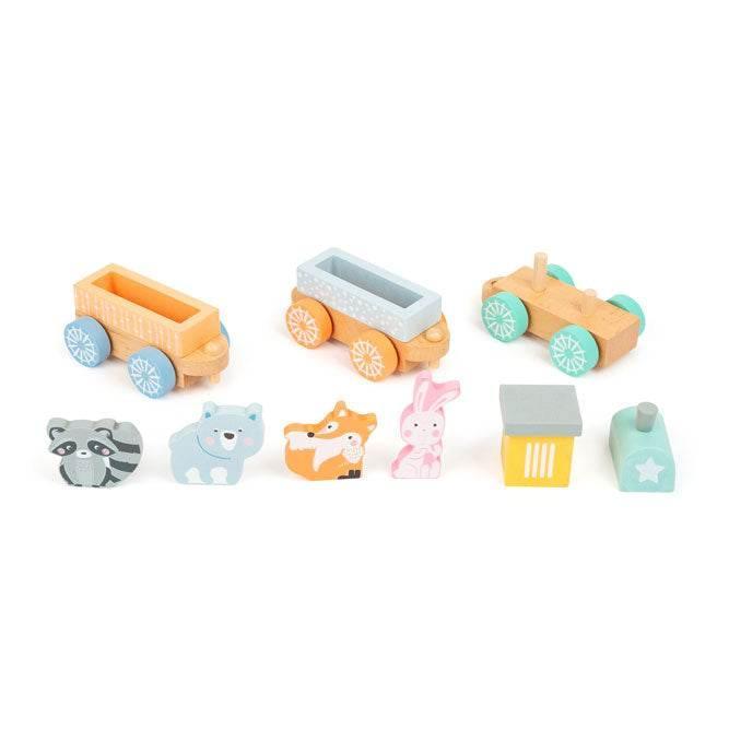 Set di trenini in legno per bambini, giocattolo educativo Montessori ecologico